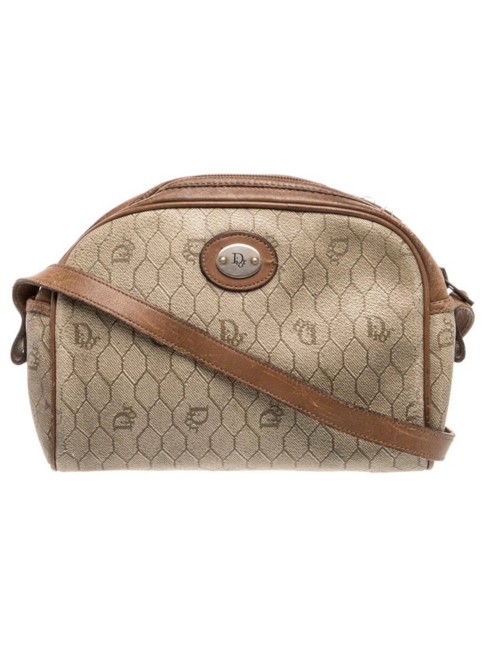 Dior Beige & Tan Monogram Canvas Crossbody Bag - Picture 5 of 6